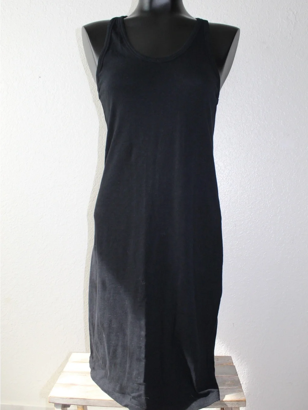 J. Crew Black Size Small thin Ribbed Tank Dress Midi Cotton